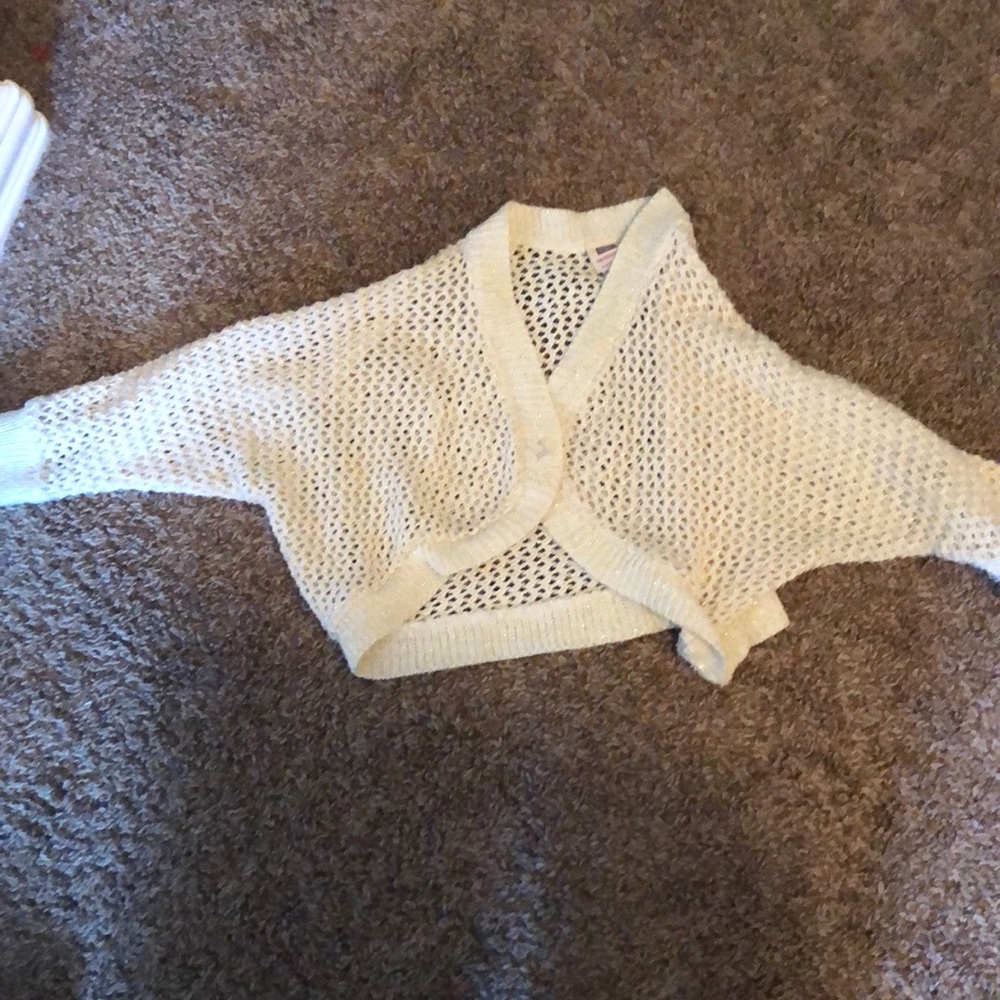 Girls sparkly crop sweater cover